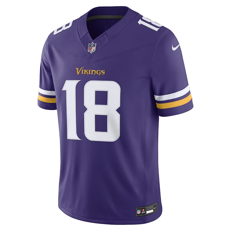 Men's Nike Justin Jefferson Purple Minnesota Vikings Vapor F.U.S.E. Stitched Limited Jersey