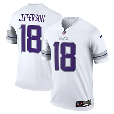 Maillot Nike Justin Jefferson blanc pour homme des Vikings du Minnesota, légende alternative
