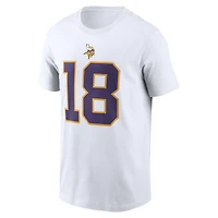 T-shirt Nike Justin Jefferson pour homme avec nom et numéro des Minnesota Vikings blanc