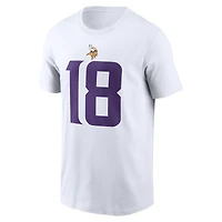T-shirt Nike Justin Jefferson pour hommes, blanc, nom et numéro du joueur des Vikings Minnesota