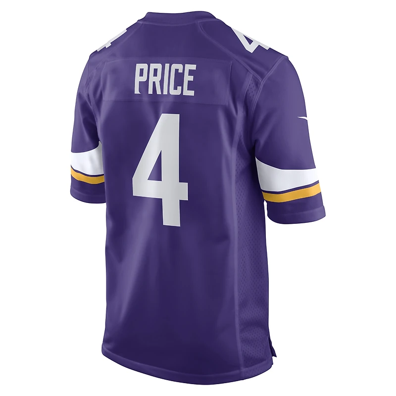 Men's Nike Myles Price  Purple Minnesota Vikings Team Game Jersey