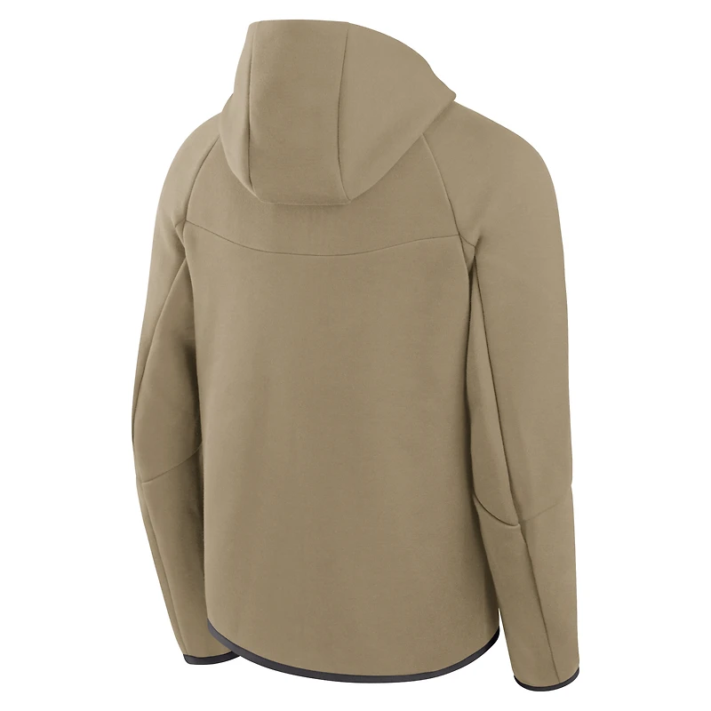 Sweat à capuche zippé Nike Tech Fleece raglan pour homme, couleur olive, Minnesota Vikings