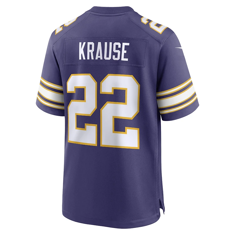 Maillot Nike Paul Krause violet pour homme, joueur retraité des Vikings du Minnesota, match alternatif