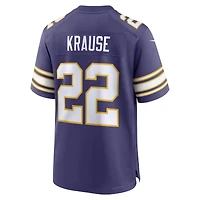 Maillot Nike Paul Krause violet pour homme, joueur retraité des Vikings du Minnesota, match alternatif