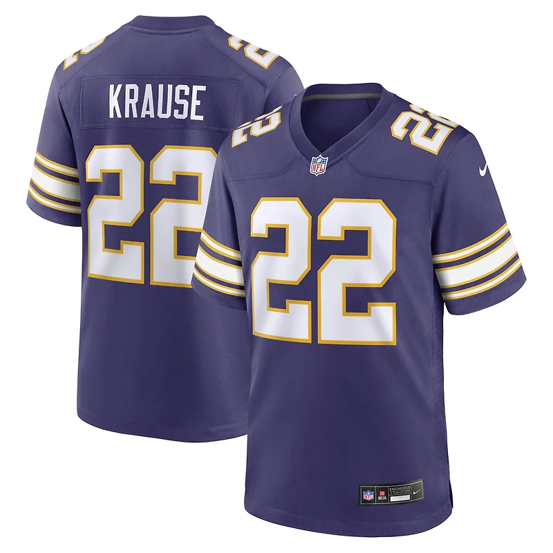 Maillot Nike Paul Krause violet pour homme, joueur retraité des Vikings du Minnesota, match alternatif