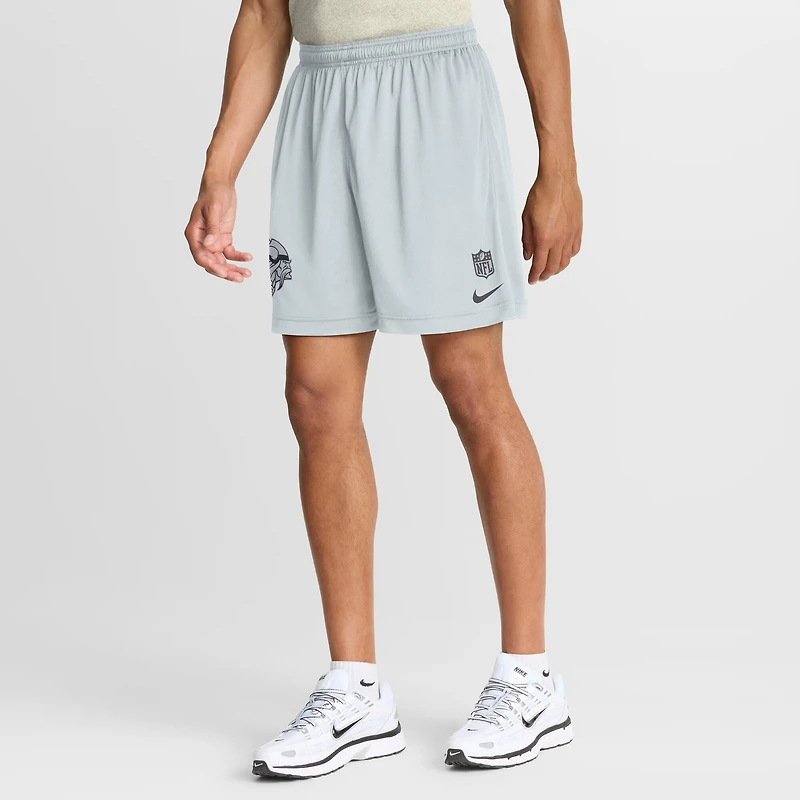 Men's Nike  Purple/Platinum Minnesota Vikings Sideline Standard Issue Dri-FIT Reversible Shorts