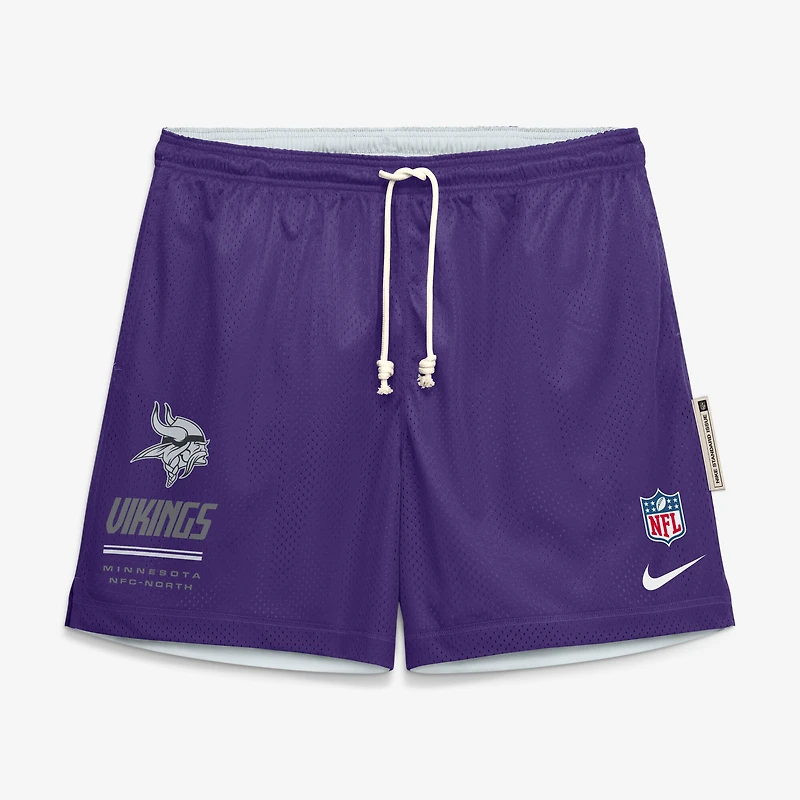 Short réversible Nike Dri-FIT Sideline Standard Issue pour homme, violet/platine, Minnesota Vikings