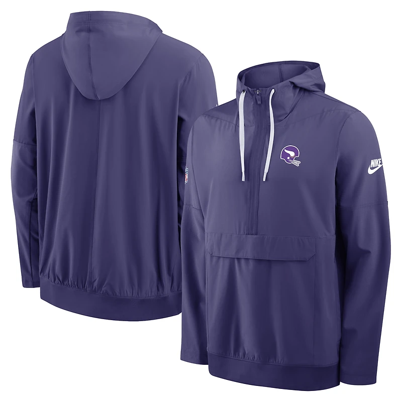 Veste anorak à demi-zip et capuche Nike pour homme, violette, Minnesota Vikings Alt