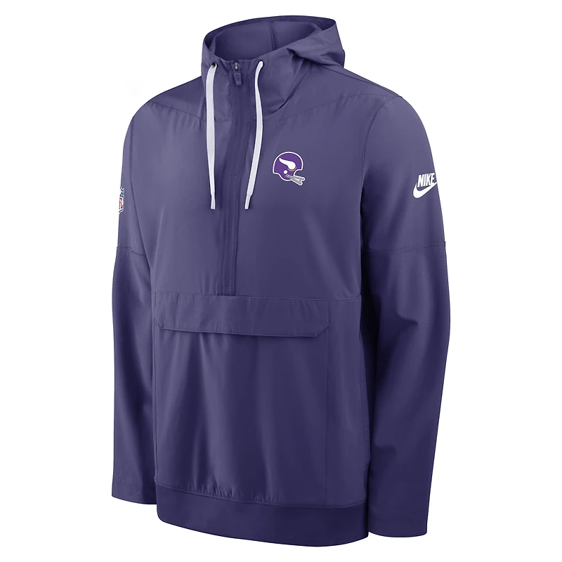 Veste anorak à demi-zip et capuche Nike pour homme, violette, Minnesota Vikings Alt