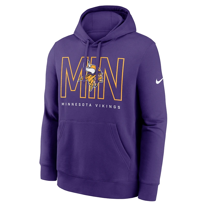 Men's Nike Purple Minnesota Vikings Busted Play Club Fleece Pullover Hoodie