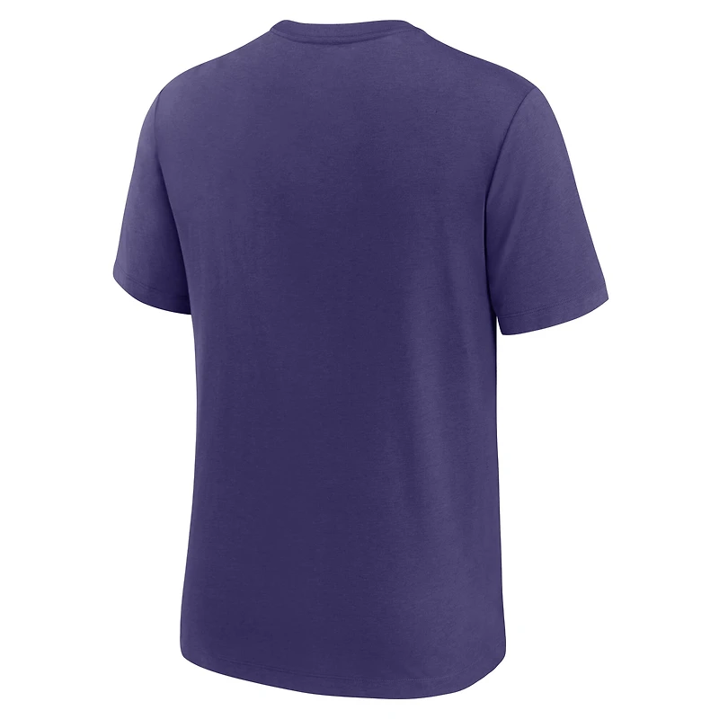 T-shirt Nike violet pour homme, motif tri-mélange des Vikings du Minnesota, avec chronologie favorable