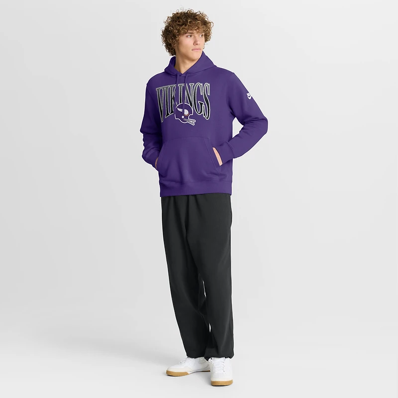 Sweat à capuche en molleton violet Nike Minnesota Vikings Full Blitz Club pour homme