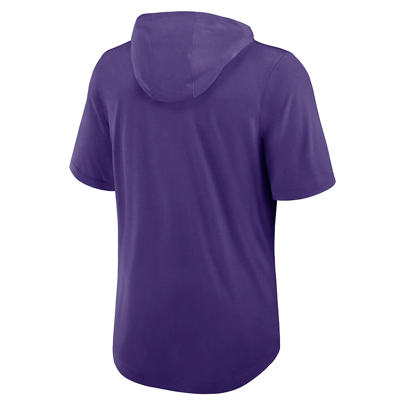 Men's Nike Purple Minnesota Vikings Lockup Tri-Blend Hoodie T-Shirt