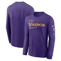 T-shirt à manches longues Nike violet Minnesota Vikings Play to Win Essential pour homme