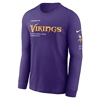 T-shirt à manches longues Nike violet Minnesota Vikings Play to Win Essential pour homme