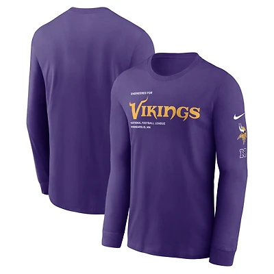 T-shirt à manches longues Nike violet Minnesota Vikings Play to Win Essential pour homme