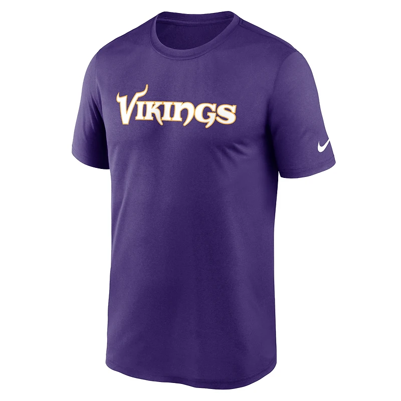T-shirt de performance Nike violet Minnesota Vikings Primetime Legend Wordmark pour hommes