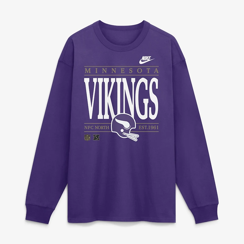 Men's Nike Purple Minnesota Vikings Red Zone Long Sleeve Max 90 T-Shirt