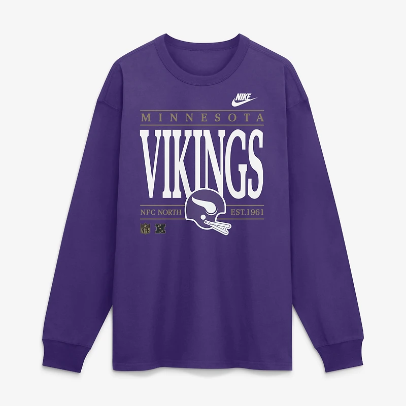 Men's Nike Purple Minnesota Vikings Red Zone Long Sleeve Max 90 T-Shirt