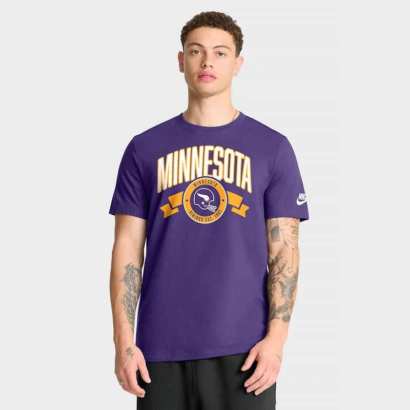 Men's Nike Purple Minnesota Vikings Rewind Front and Back Hit Essential T-Shirt