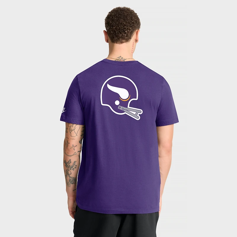 Men's Nike Purple Minnesota Vikings Rewind Front and Back Hit Essential T-Shirt