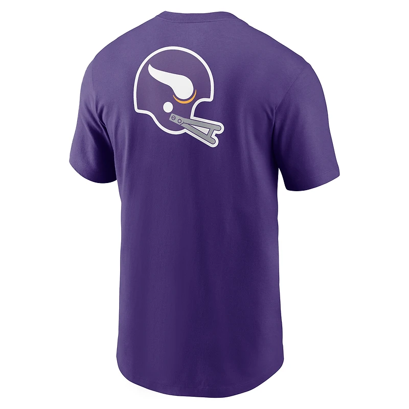 T-shirt Nike violet pour homme Minnesota Vikings Rewind Hit Essential avant et arrière