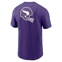 T-shirt Nike violet pour homme Minnesota Vikings Rewind Hit Essential avant et arrière