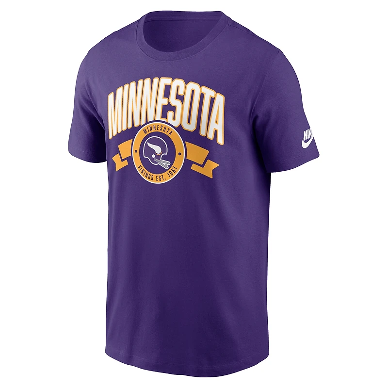 Men's Nike Purple Minnesota Vikings Rewind Front and Back Hit Essential T-Shirt