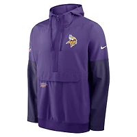 Men's Nike Purple Minnesota Vikings Sideline Anorak Half-Zip Hoodie Jacket
