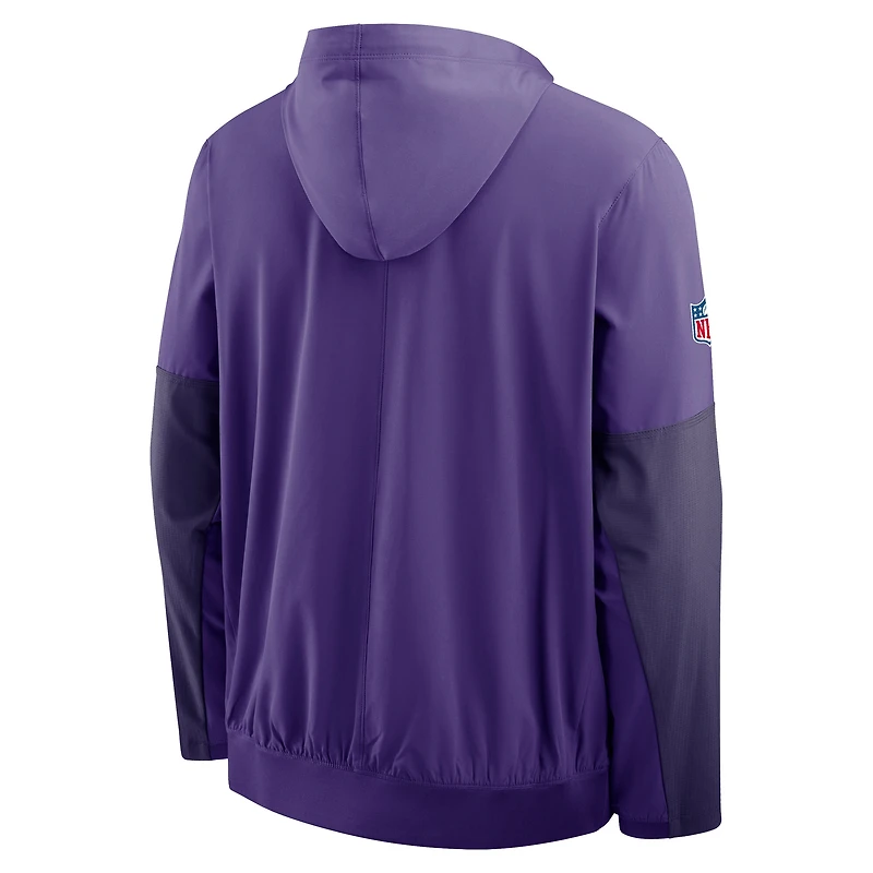 Men's Nike Purple Minnesota Vikings Sideline Anorak Half-Zip Hoodie Jacket