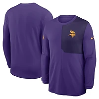Men's Nike Purple Minnesota Vikings Sideline Coach UV Dri-FIT Long Sleeve Shirt
