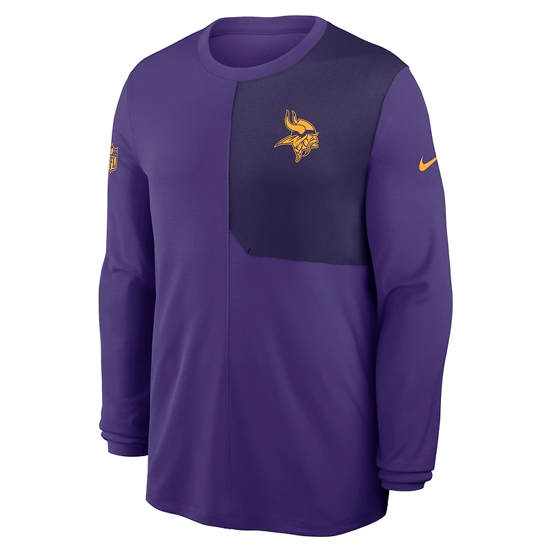 Men's Nike Purple Minnesota Vikings Sideline Coach UV Dri-FIT Long Sleeve Shirt