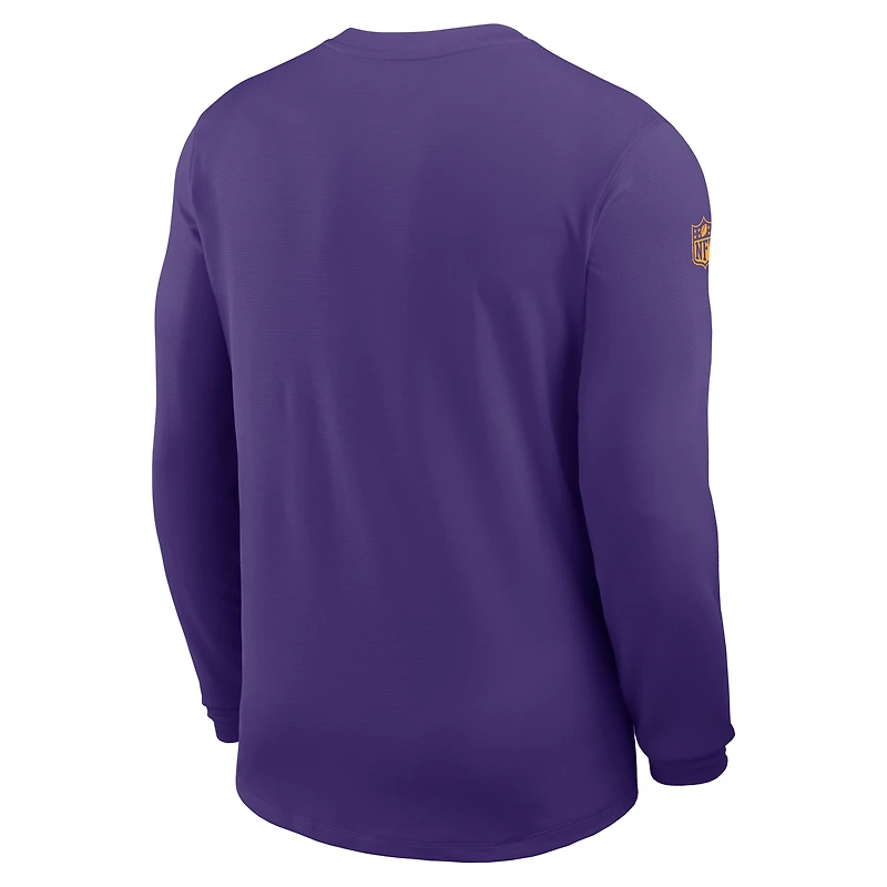 Men's Nike Purple Minnesota Vikings Sideline Coach UV Dri-FIT Long Sleeve Shirt