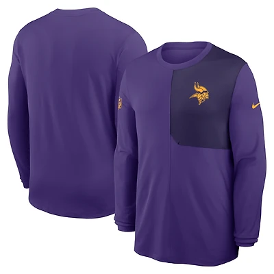 Men's Nike Purple Minnesota Vikings Sideline Coach UV Dri-FIT Long Sleeve Shirt