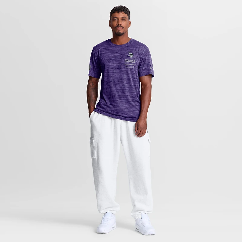 Men's Nike Purple Minnesota Vikings Sideline Double Covered Dri-FIT Velocity T-Shirt