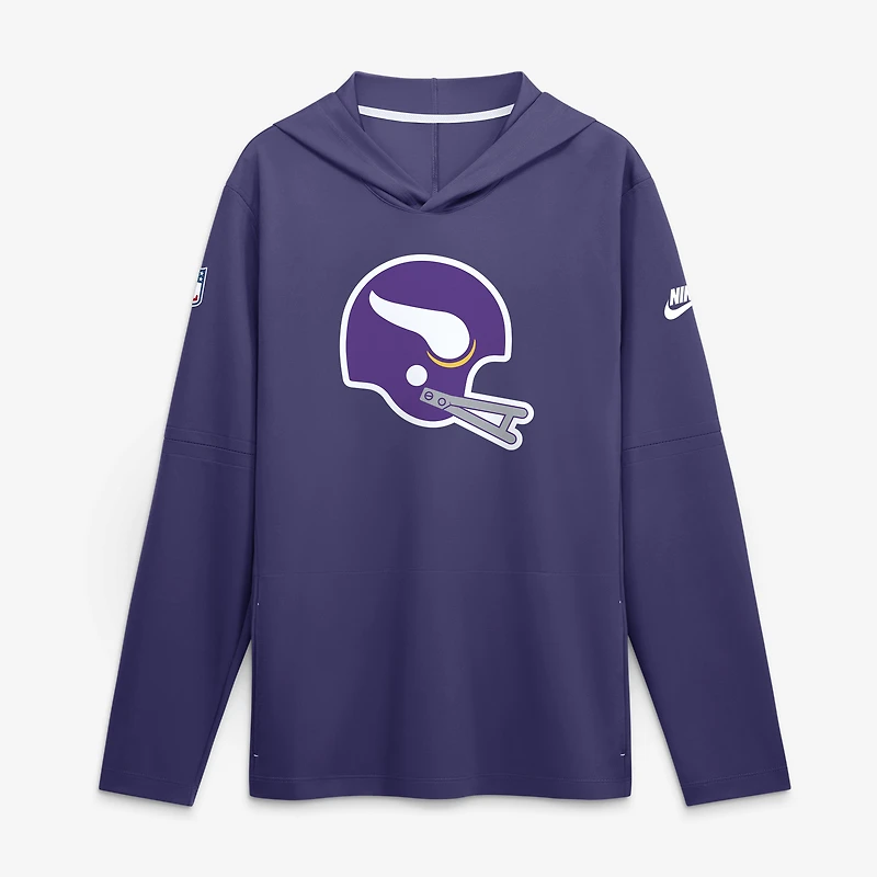 Men's Nike Purple Minnesota Vikings Sideline Dri-FIT Long Sleeve Hooded T-Shirt