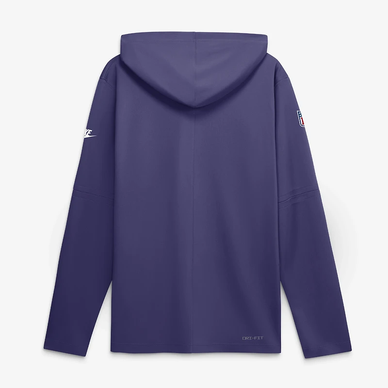 Men's Nike Purple Minnesota Vikings Sideline Dri-FIT Long Sleeve Hooded T-Shirt