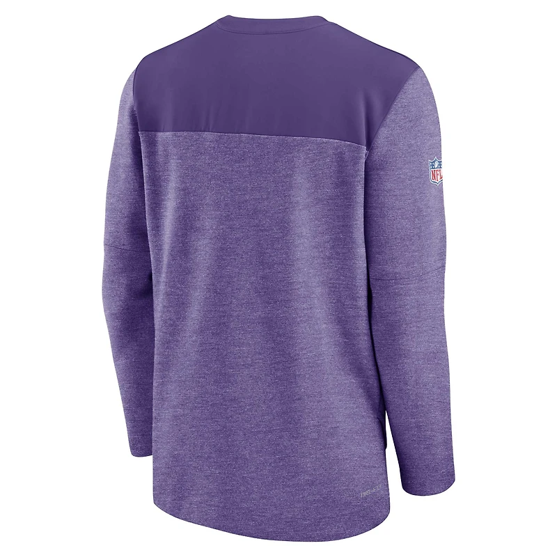 Haut à quart de zip Performance Nike Minnesota Vikings Sideline Lockup pour homme, violet