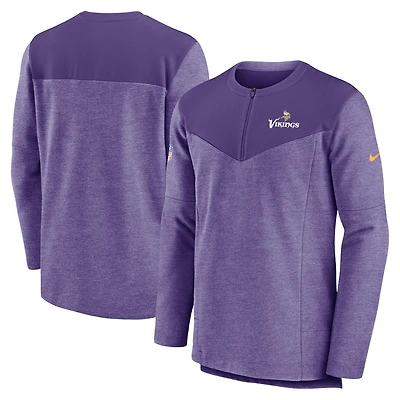 Haut à quart de zip Performance Nike Minnesota Vikings Sideline Lockup pour homme, violet
