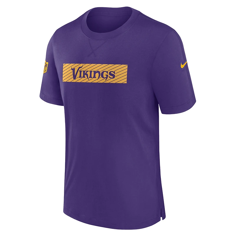 T-shirt Nike violet pour homme Minnesota Vikings Sideline Player Performance