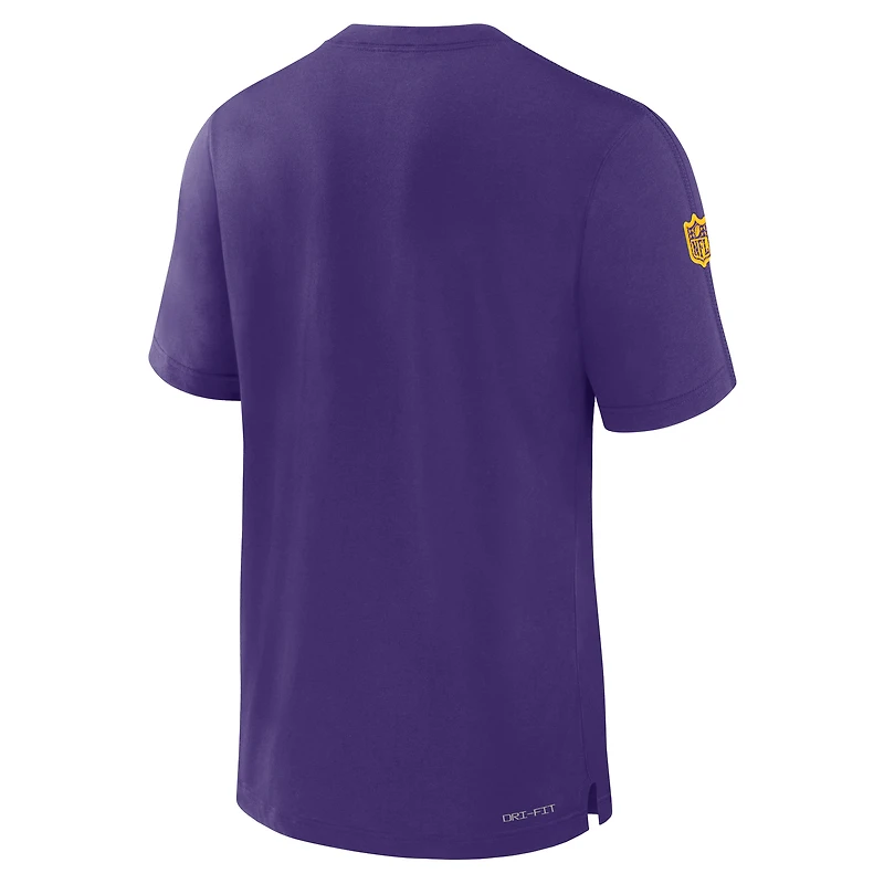 T-shirt Nike violet pour homme Minnesota Vikings Sideline Player Performance