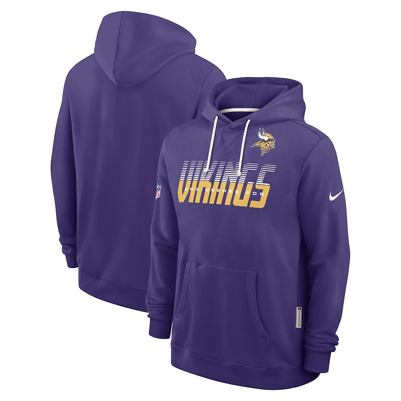 Sweat à capuche Nike Dri-FIT violet Minnesota Vikings Sideline Standard Issue pour homme