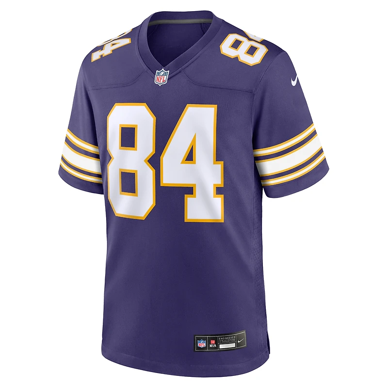 Maillot de match classique joueur retraité Nike Randy Moss violet des Minnesota Vikings pour hommes