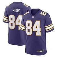 Maillot de match classique joueur retraité Nike Randy Moss violet des Minnesota Vikings pour hommes