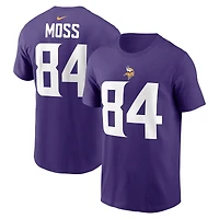 T-shirt Nike pour homme, violet, avec le nom et numéro retirés de Randy Moss, Minnesota Vikings