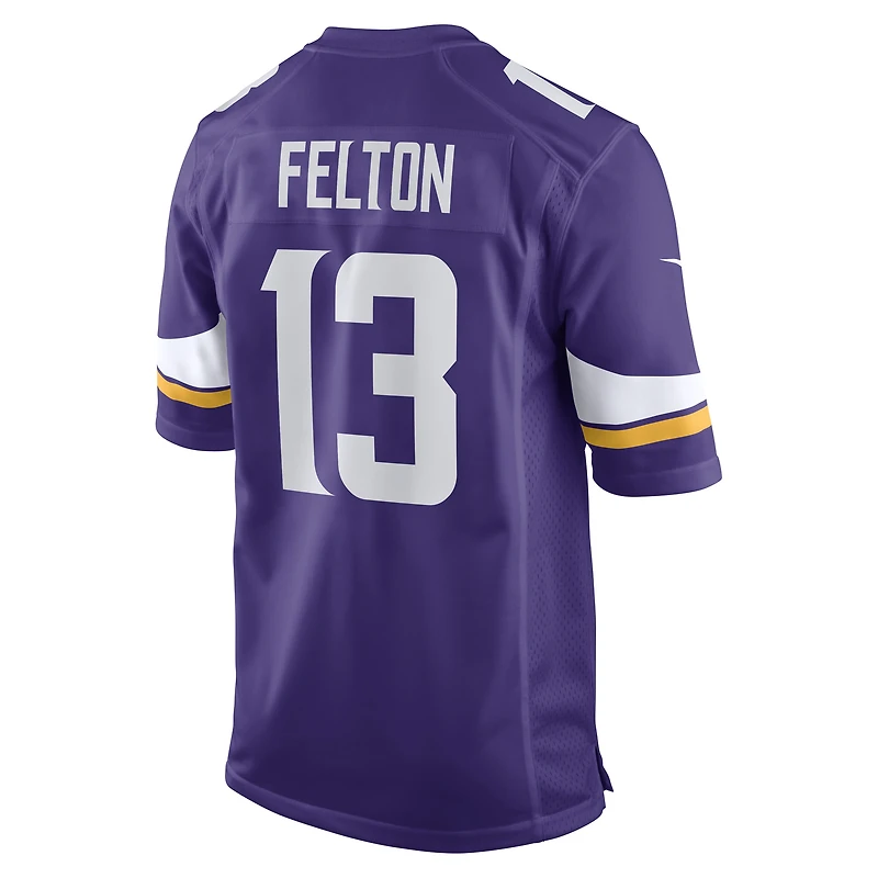 Men's Nike Tai Felton  Purple Minnesota Vikings Team Game Jersey