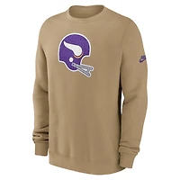Men's Nike Tan Minnesota Vikings Swing Pass Rewind Club Pullover Sweatshirt