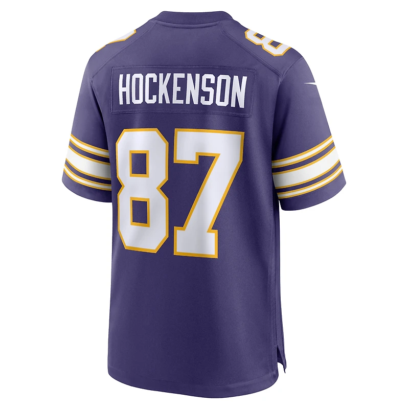 Nike T.J. pour hommes Maillot de jeu classique des Vikings du Minnesota violet Hockenson