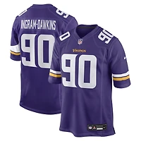 Maillot Nike Tyrion Ingram-Dawkins violet pour homme des Vikings du Minnesota