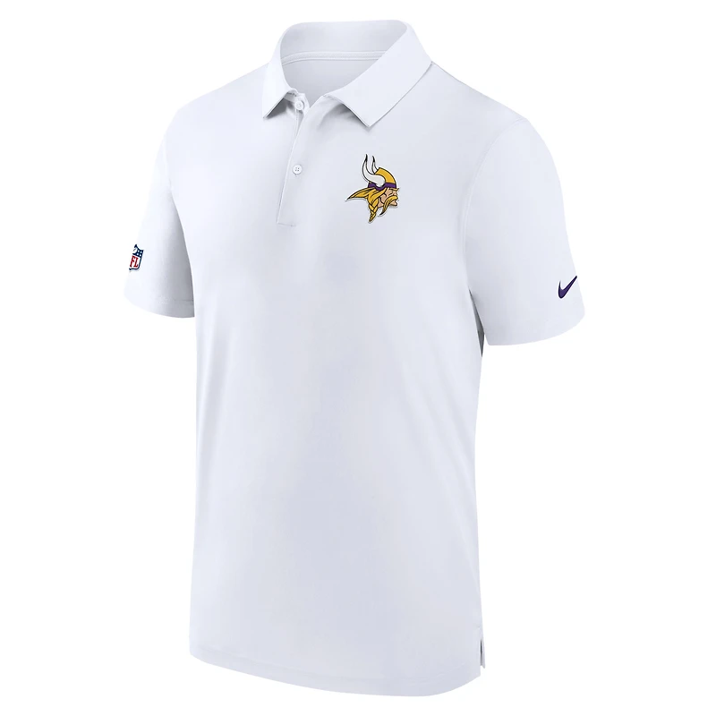 Polo de performance Nike pour hommes, Minnesota Vikings Sideline Coaches, blanc